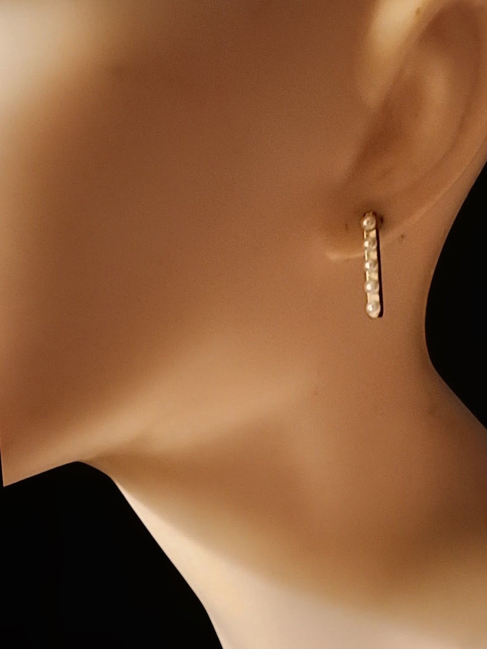 Gold Tone  Bar Drop Earrings